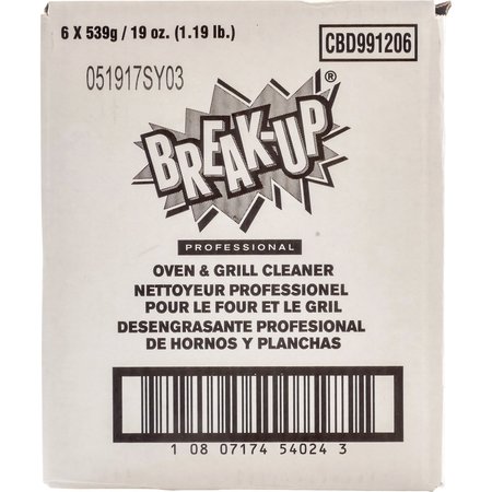 Break-Up Oven And Grill Cleaner And Degreaser, 19 Oz Aerosol Can, Liquid, Blue, 6 PK CBD991206